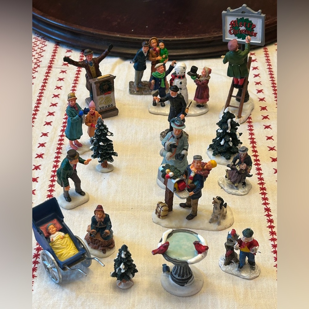 Lemax Lot of 17 Christmas Village Figurines Holiday Decoration Collection